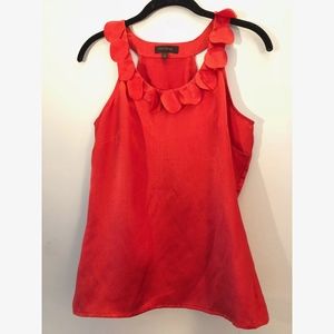 Red Blouse with Scalloped collar The Limited